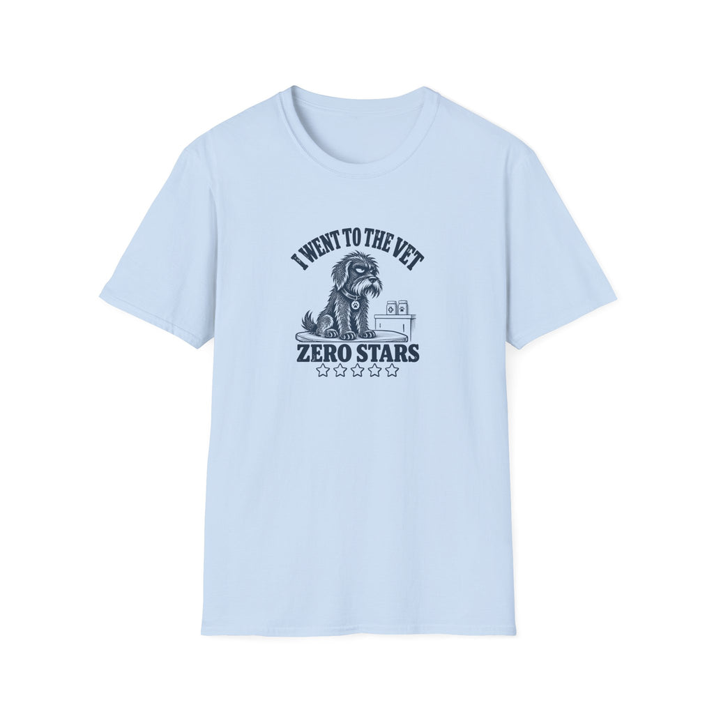 Grumpy Dog - I Went to the Vet...Zero Stars –  Supersoft Unisex T-Shirt