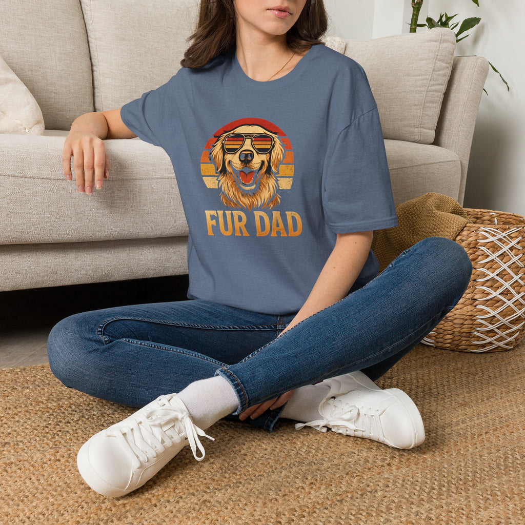 Retro Sunset Golden Retriever - Fur Dad –  Supersoft Unisex T-Shirt