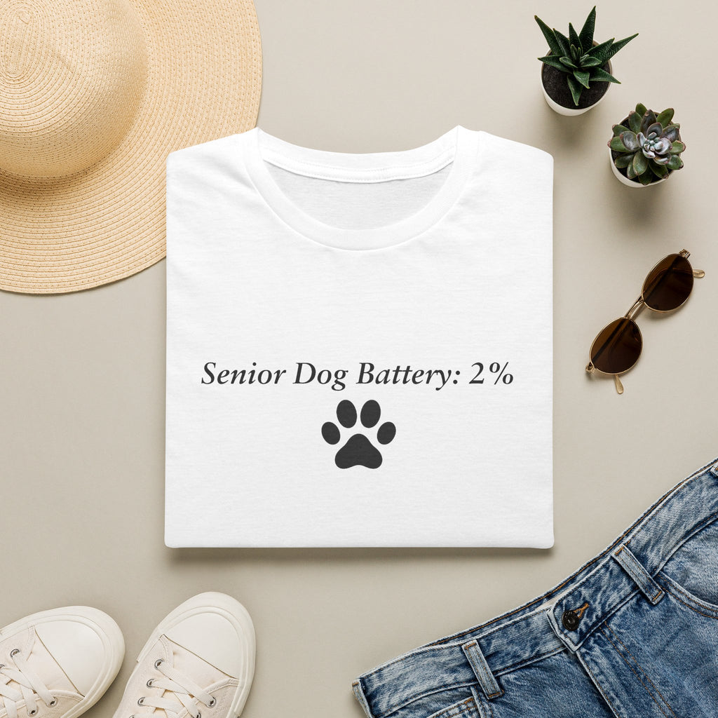 Adopted & Adored – Senior Dog Battery: 2% –  Supersoft Unisex T-Shirt