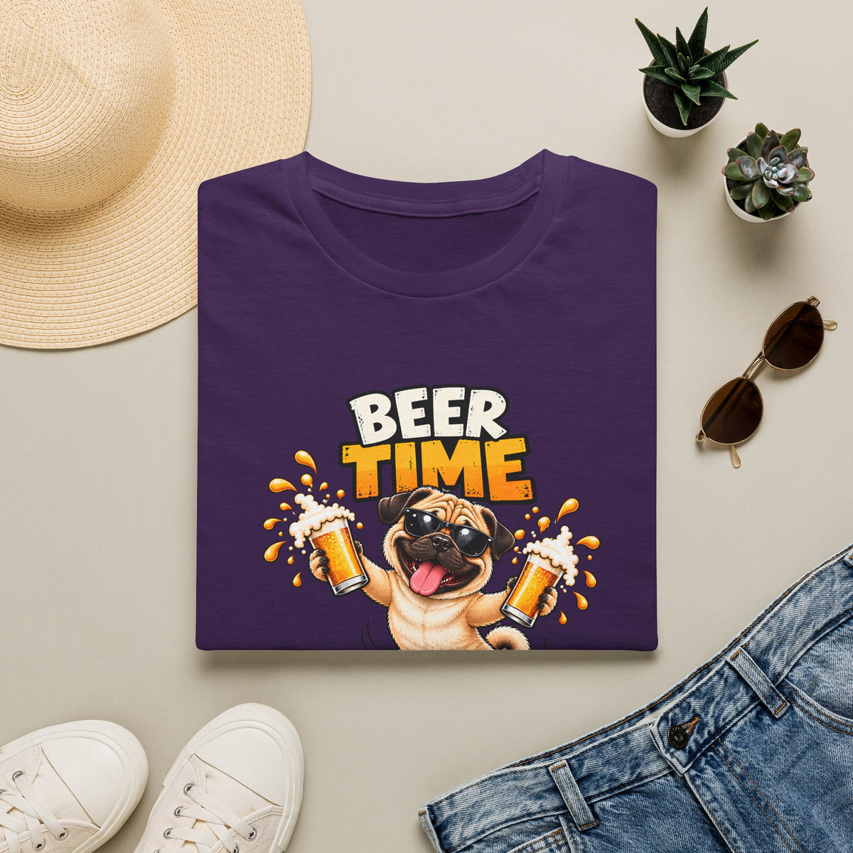 Beer Time, Madafakas! – Pug - Supersoft Unisex T-shirt