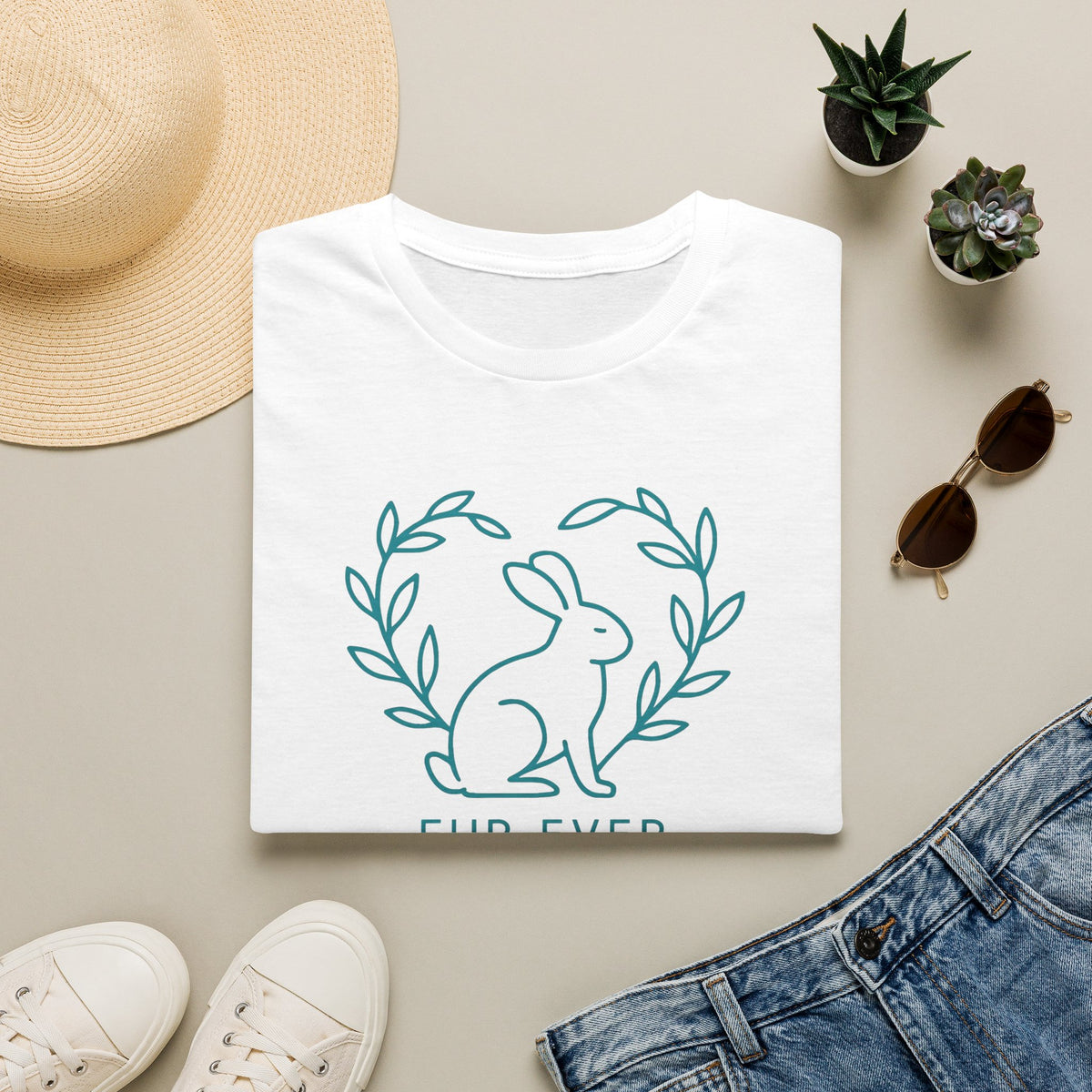 Bunny with Laurel Wreath –  Supersoft Unisex T-Shirt