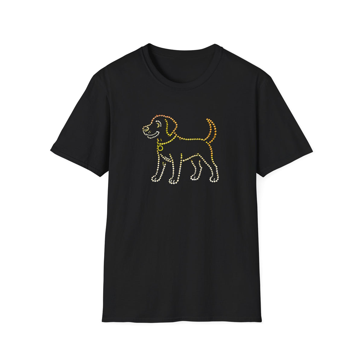 Bedazzling Beasts - Faux Jewel Yellow Dog Standing - Unisex T-Shirt