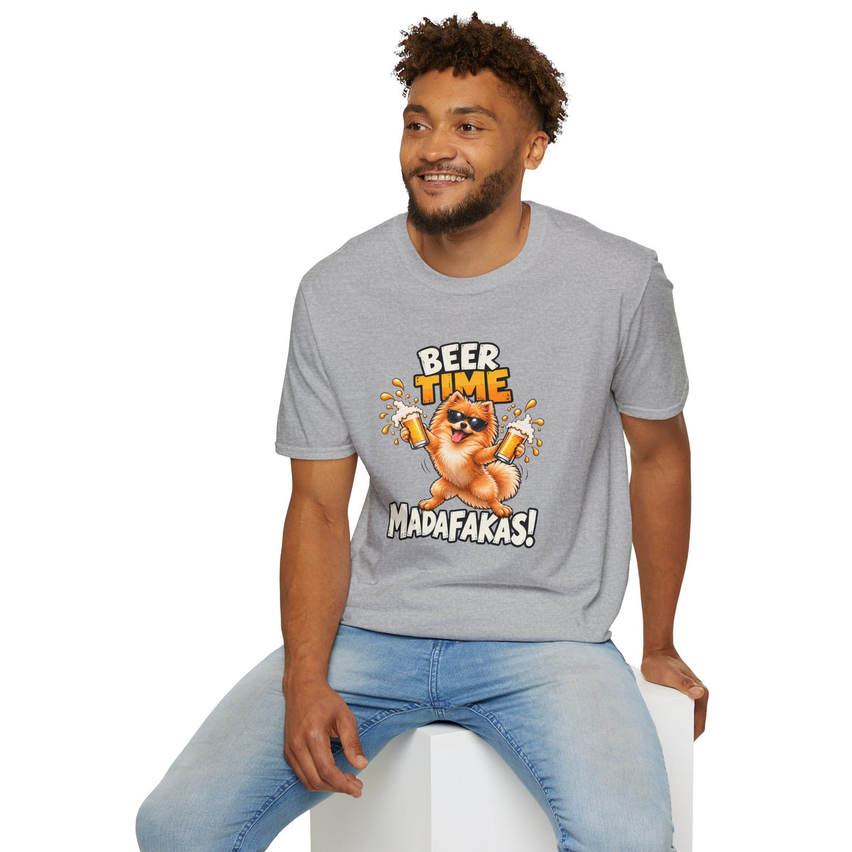 Beer Time, Madafakas! – Pomeranian - Supersoft Unisex T-shirt
