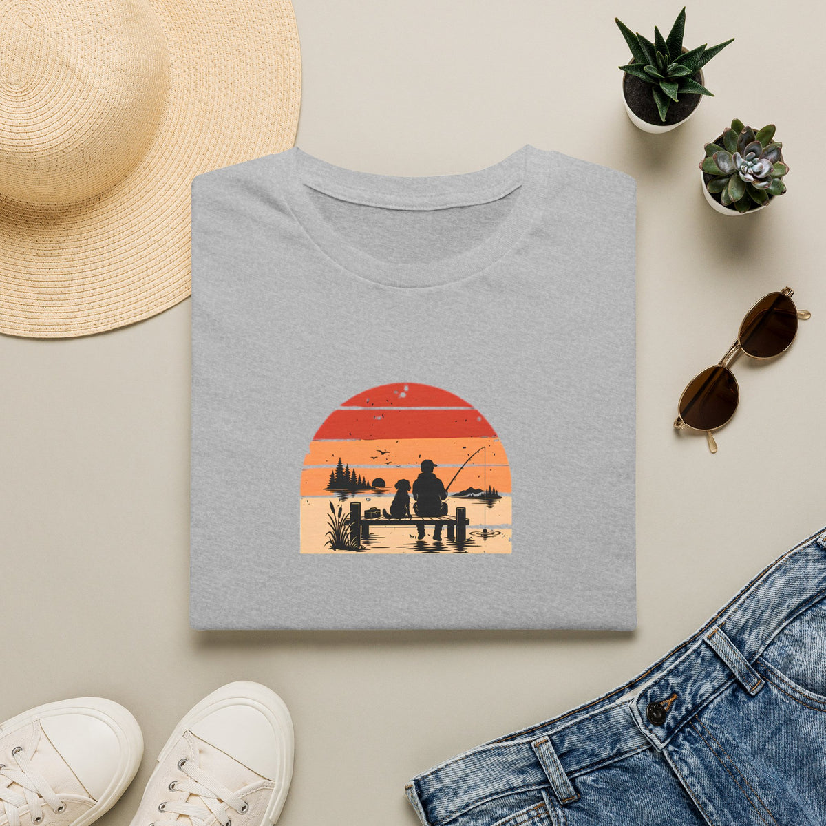 Gone Fishing…Brought the Dog –  Supersoft Unisex T-Shirt