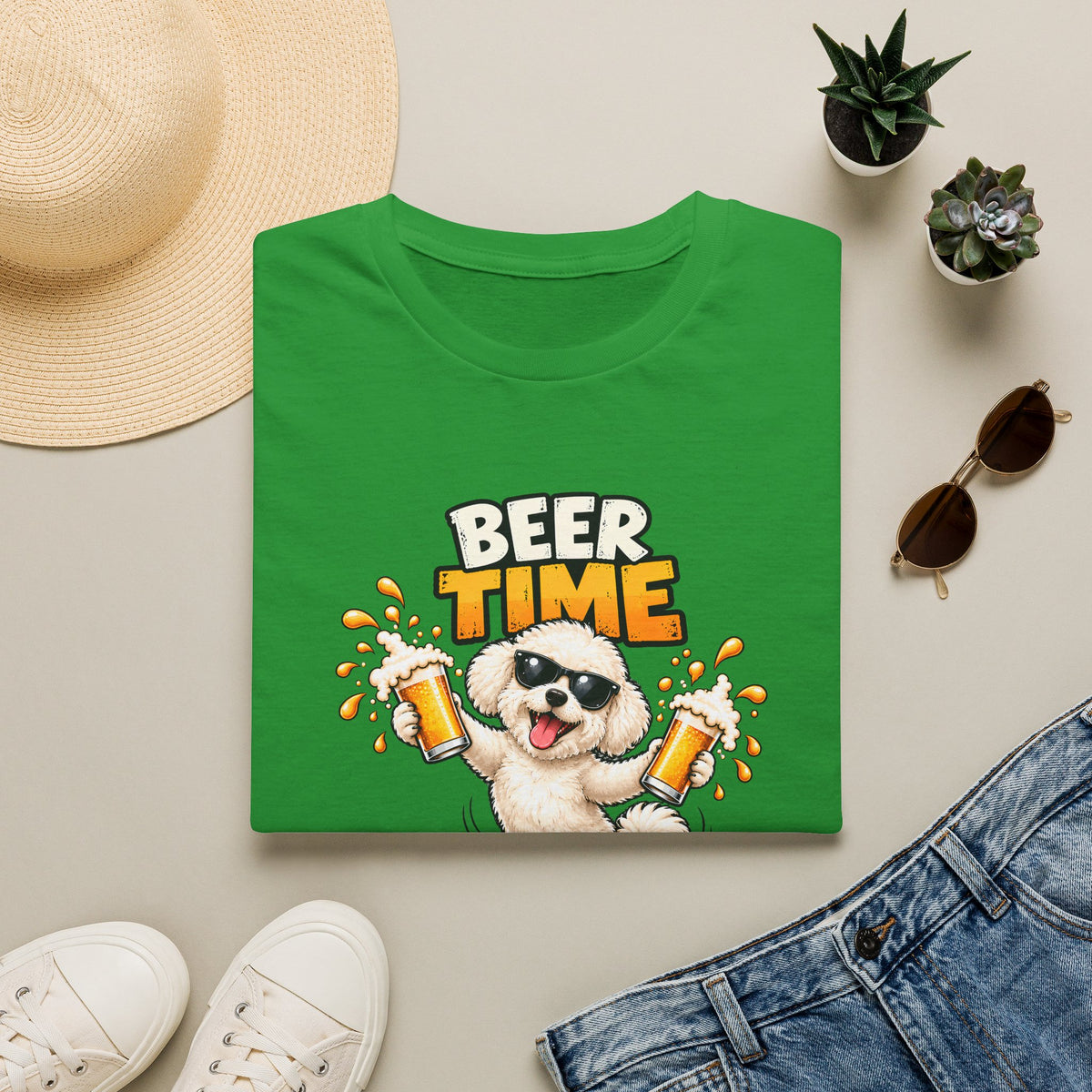 Beer Time, Madafakas! – Bichon Frise - Supersoft Unisex T-shirt
