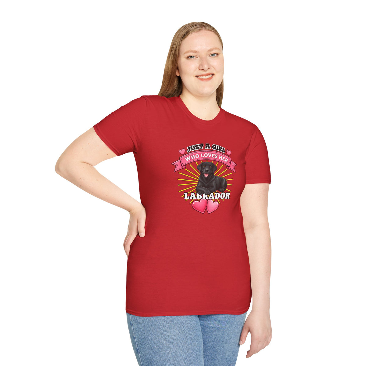 Just a Girl Who Loves Her Black Labrador –  Supersoft Unisex T-Shirt