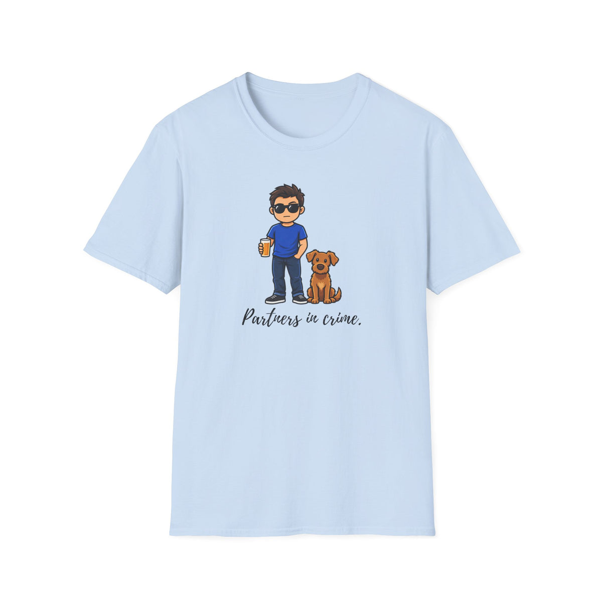 Beer, Dogs and Dudes - Partners in Crime - Supersoft Unisex T-shirt