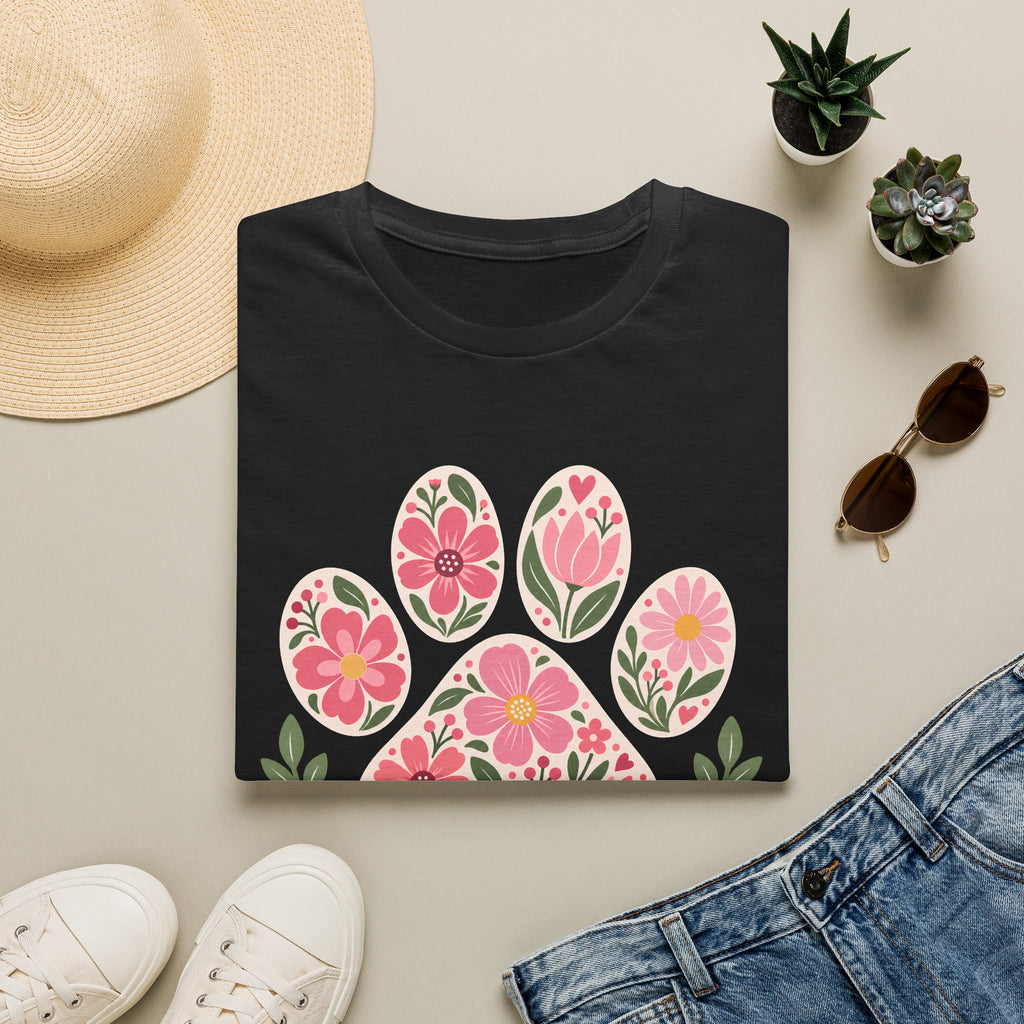 Paws Make Everything Better Floral Paw Print - Supersoft Unisex T-shirt