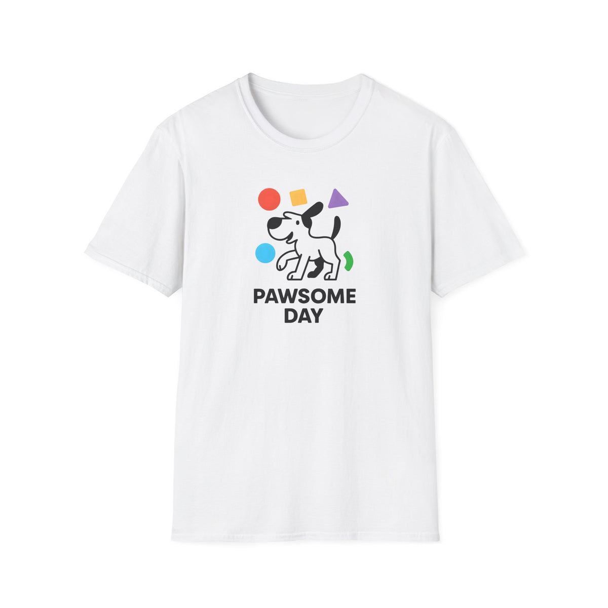 Dog with Colourful Shapes –  Supersoft Unisex T-Shirt