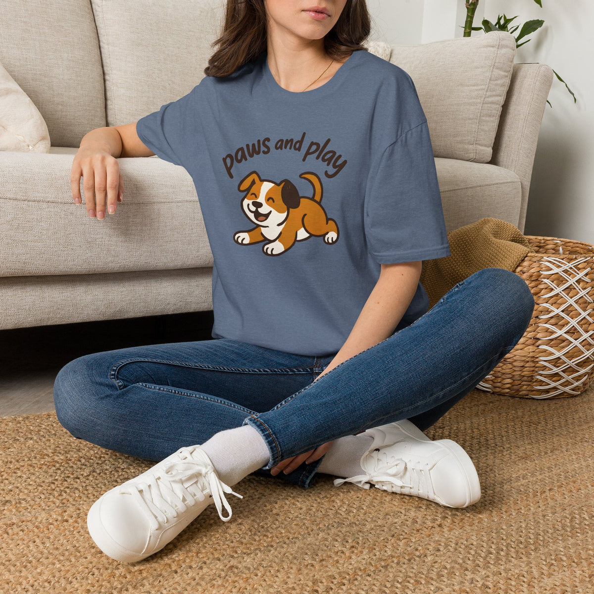 Paws and Play Cute Dog Kawaii –  Supersoft Unisex T-Shirt