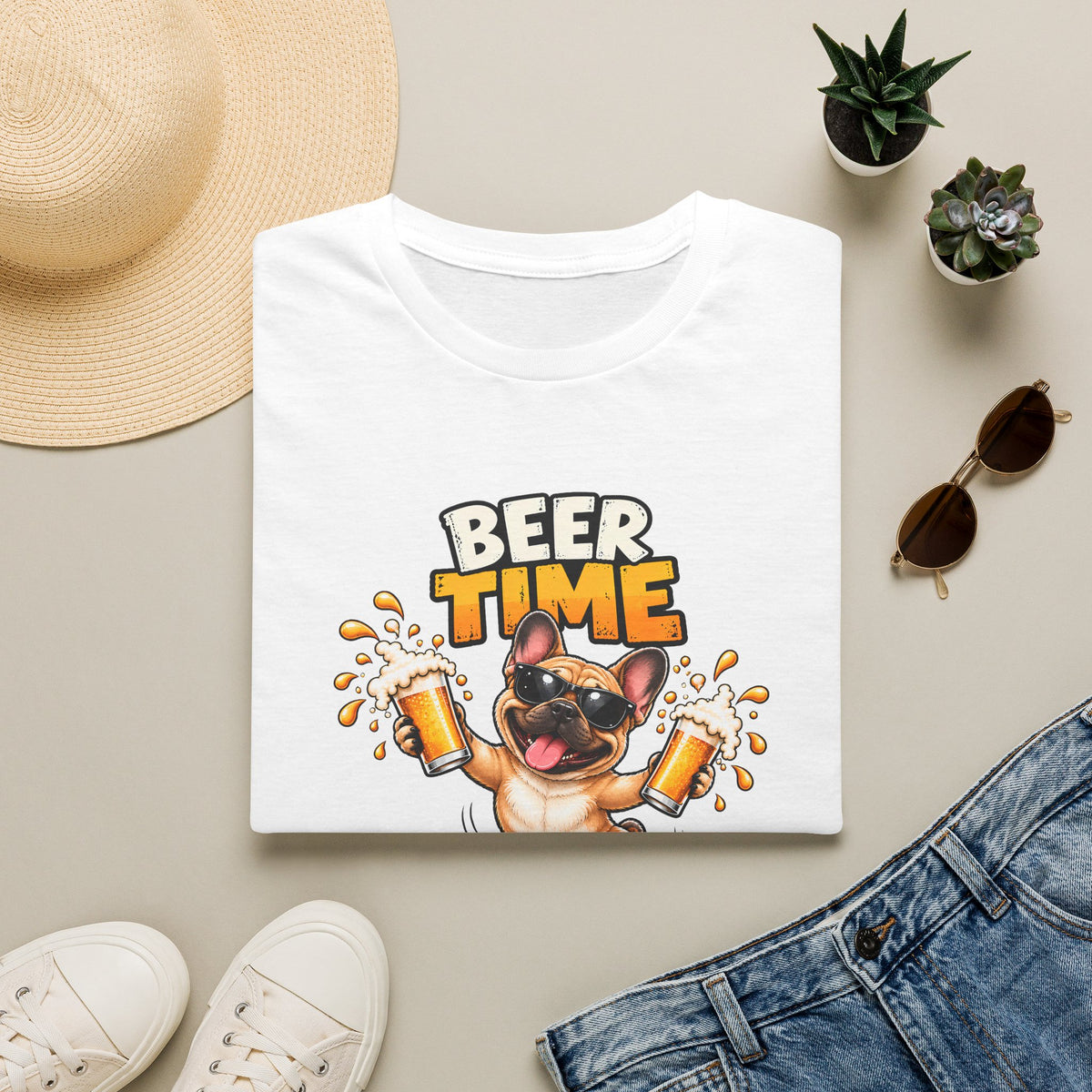 Beer Time, Madafakas! – French Bulldog - Supersoft Unisex T-shirt