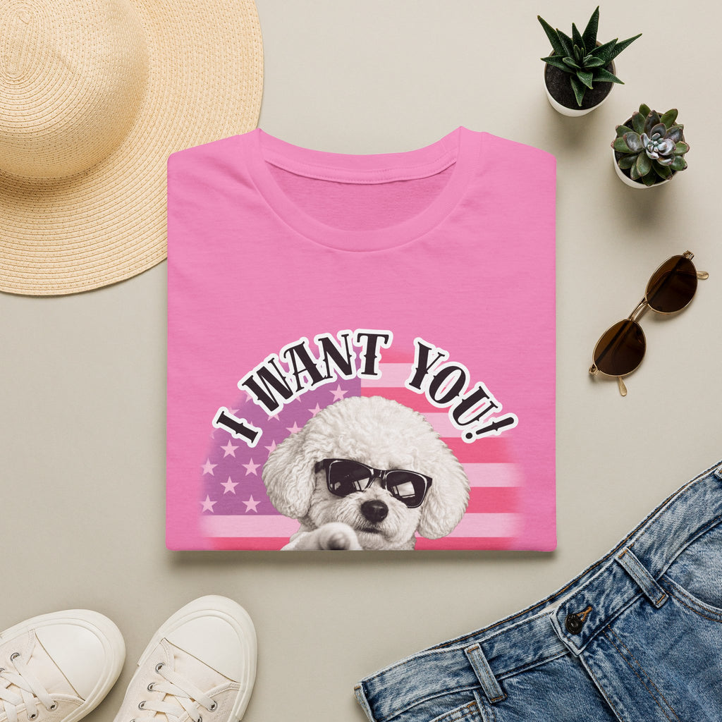I WANT YOU!...To Rub My Belly! – Bichon Frise - Supersoft Unisex T-shirt