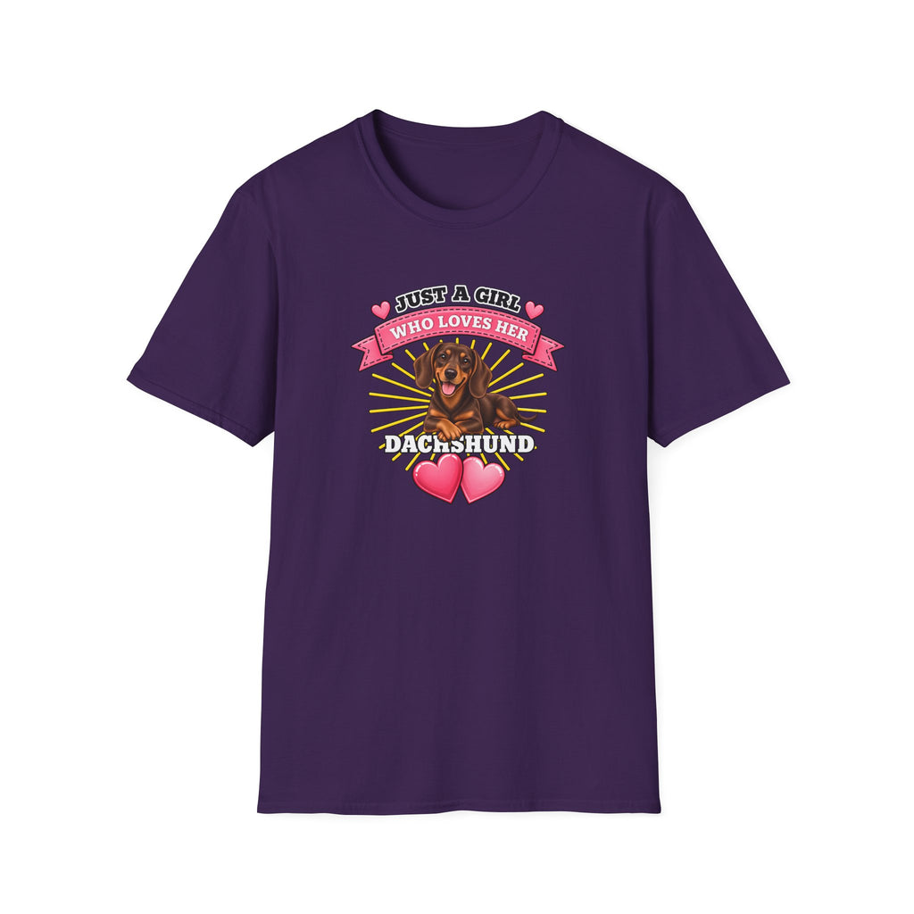 Just a Girl Who Loves Her Dachshund –  Supersoft Unisex T-Shirt