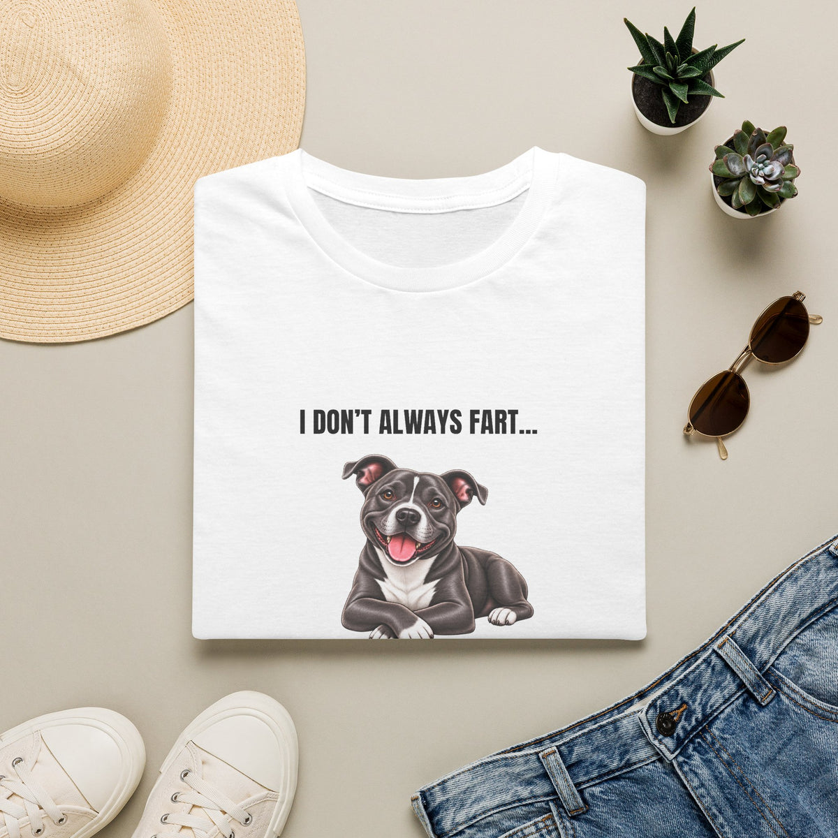 I Don’t Always Fart...But When I Do, I Leave The Room - Staffordshire Bull Terrier Supersoft Unisex T-Shirt
