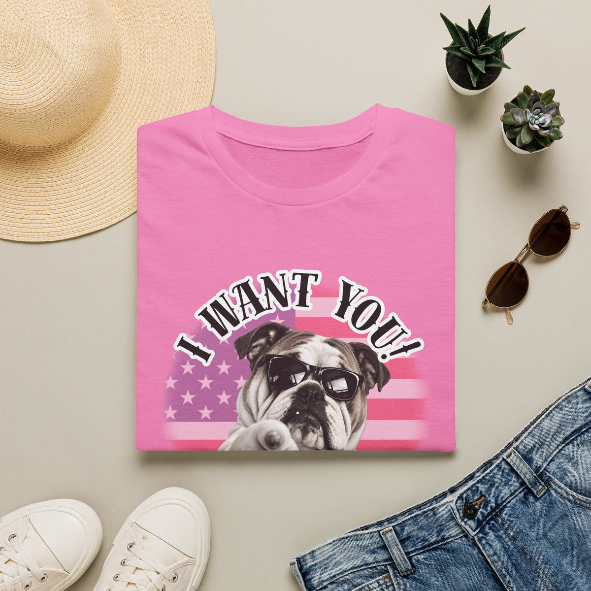 I WANT YOU!...To Rub My Belly! – British Bulldog - Supersoft Unisex T-shirt