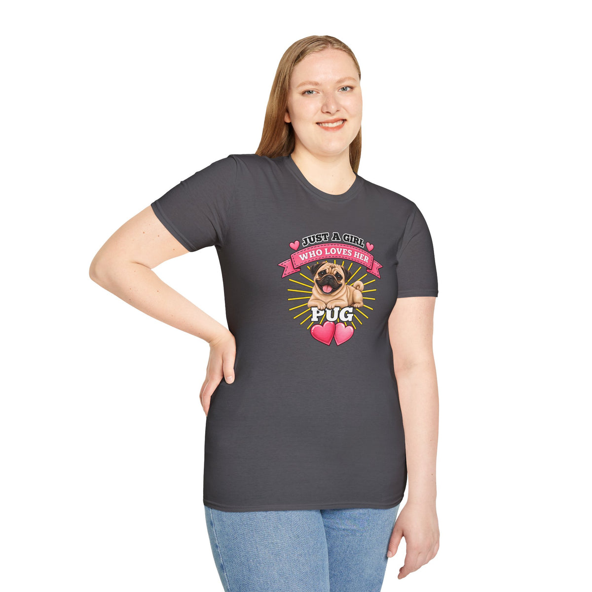 Just a Girl Who Loves Her Pug –  Supersoft Unisex T-Shirt