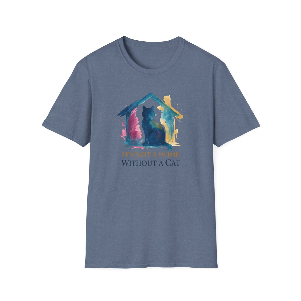 Watercolor Cat Inside House –  Supersoft Unisex T-Shirt