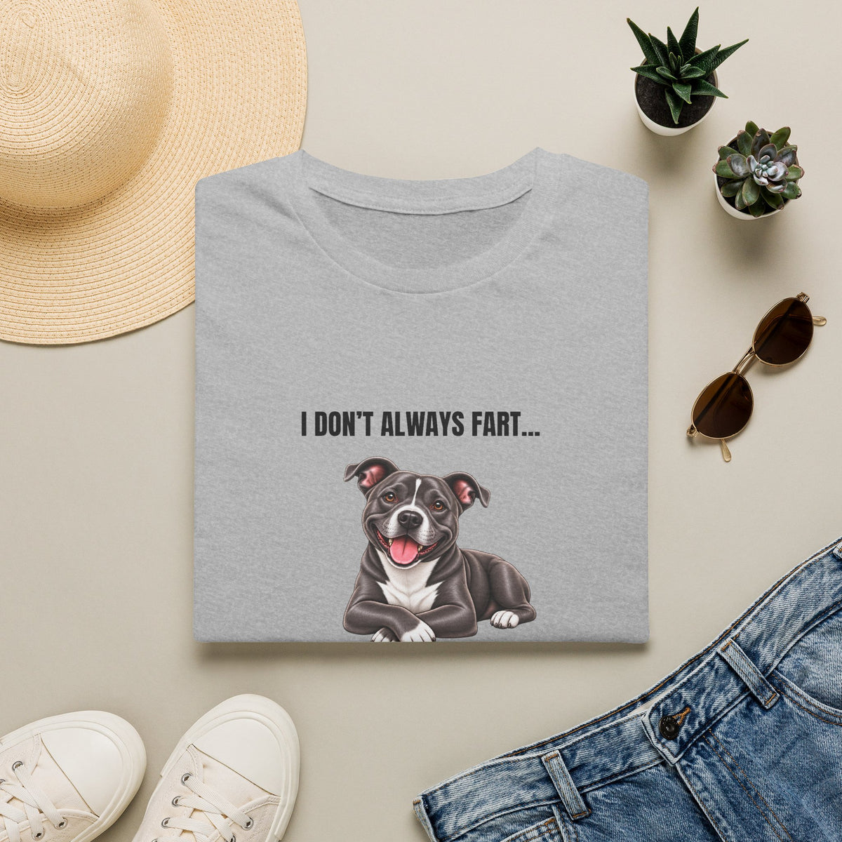 I Don’t Always Fart...But When I Do, I Leave The Room - Staffordshire Bull Terrier Supersoft Unisex T-Shirt