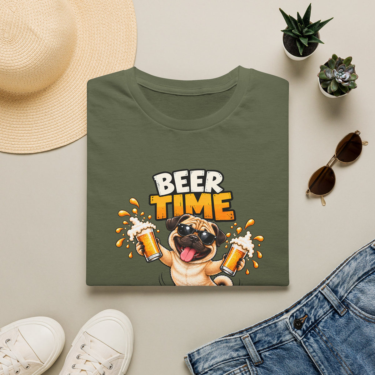 Beer Time, Madafakas! – Pug - Supersoft Unisex T-shirt
