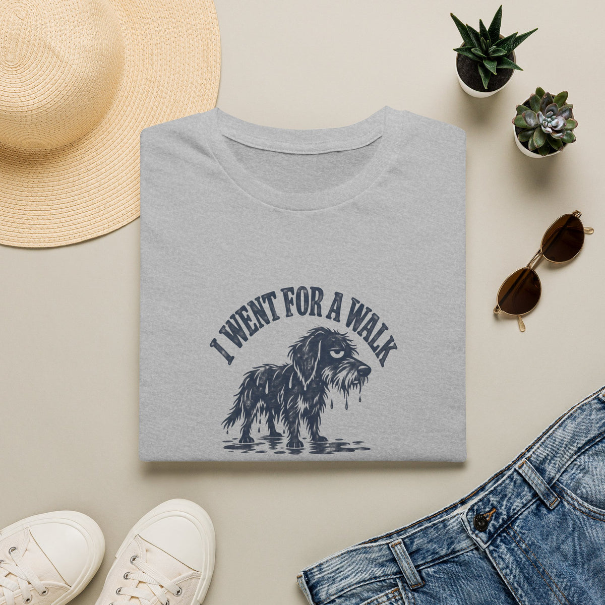 Grumpy Dog - I Went For A Walk...It Was Raining –  Supersoft Unisex T-Shirt