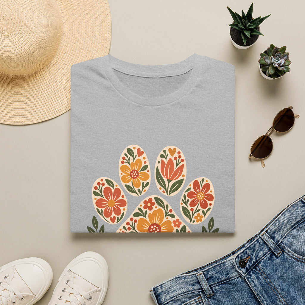 Home is Where the Dog Is Floral Paw Print - Supersoft Unisex T-shirt