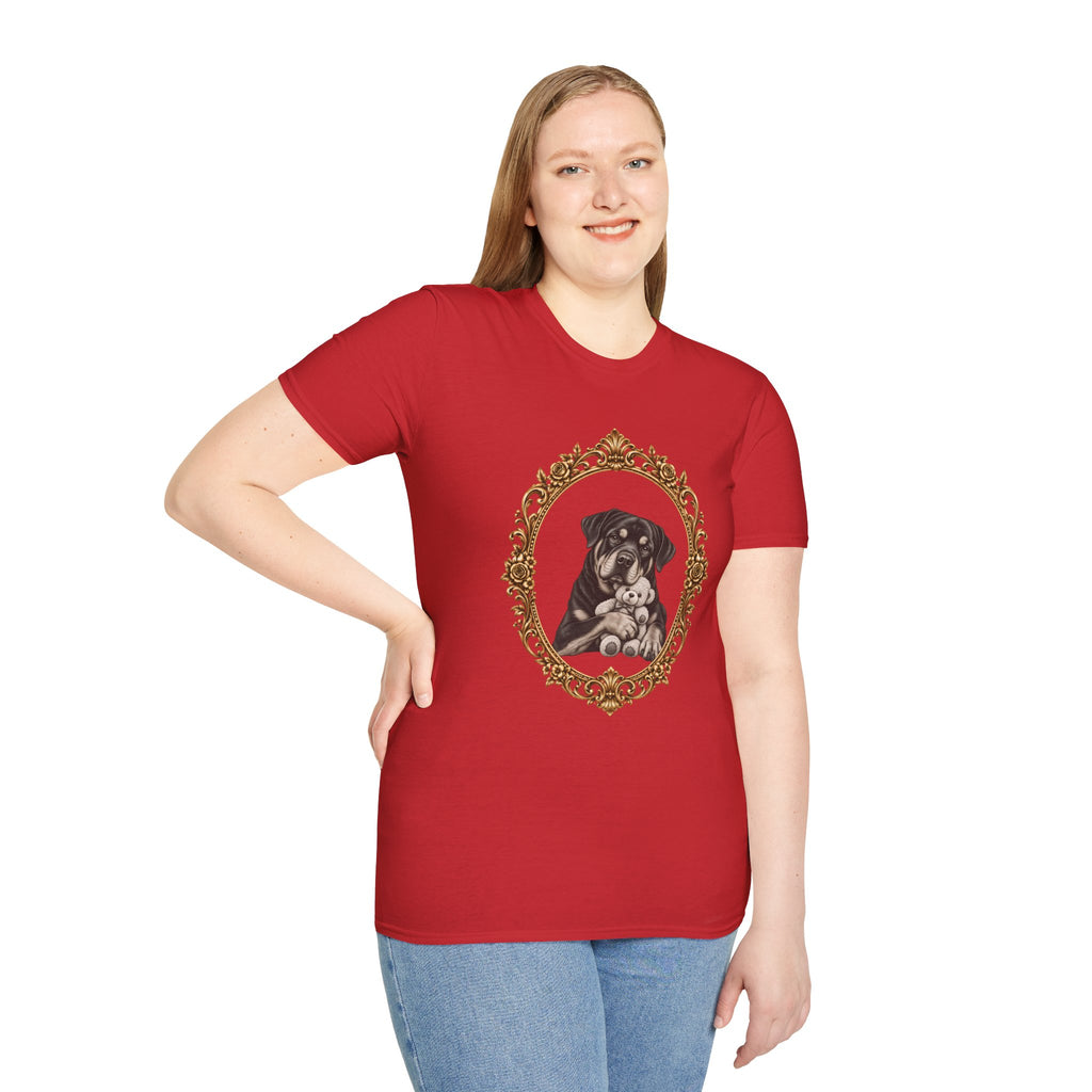 The Gentle Giant – Rottweiler & Teddy Bear - Supersoft Unisex T-shirt