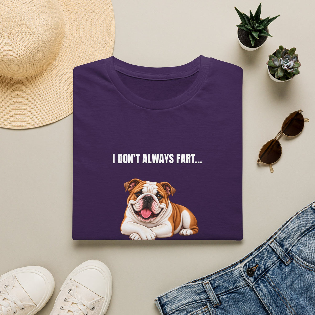 I Don’t Always Fart...But When I Do, I Leave The Room - British Bulldog Supersoft Unisex T-Shirt