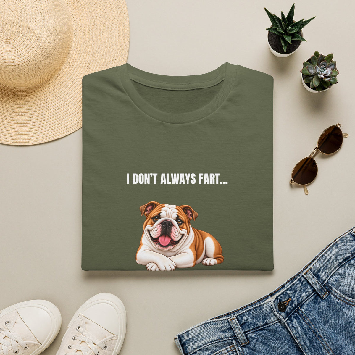 I Don’t Always Fart...But When I Do, I Leave The Room - British Bulldog Supersoft Unisex T-Shirt