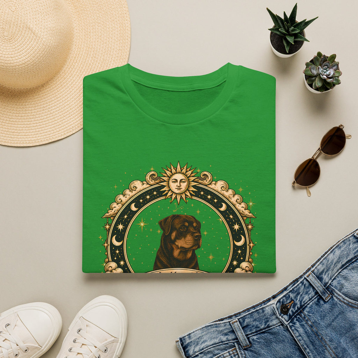 Zodiac Pisces Rottweiler - Dog Horoscope Star Sign - Supersoft Unisex Funny T-shirt