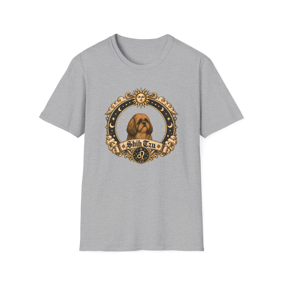 Zodiac Leo Shih Tzu - Dog Horoscope Star Sign - Supersoft Unisex Funny T-shirt