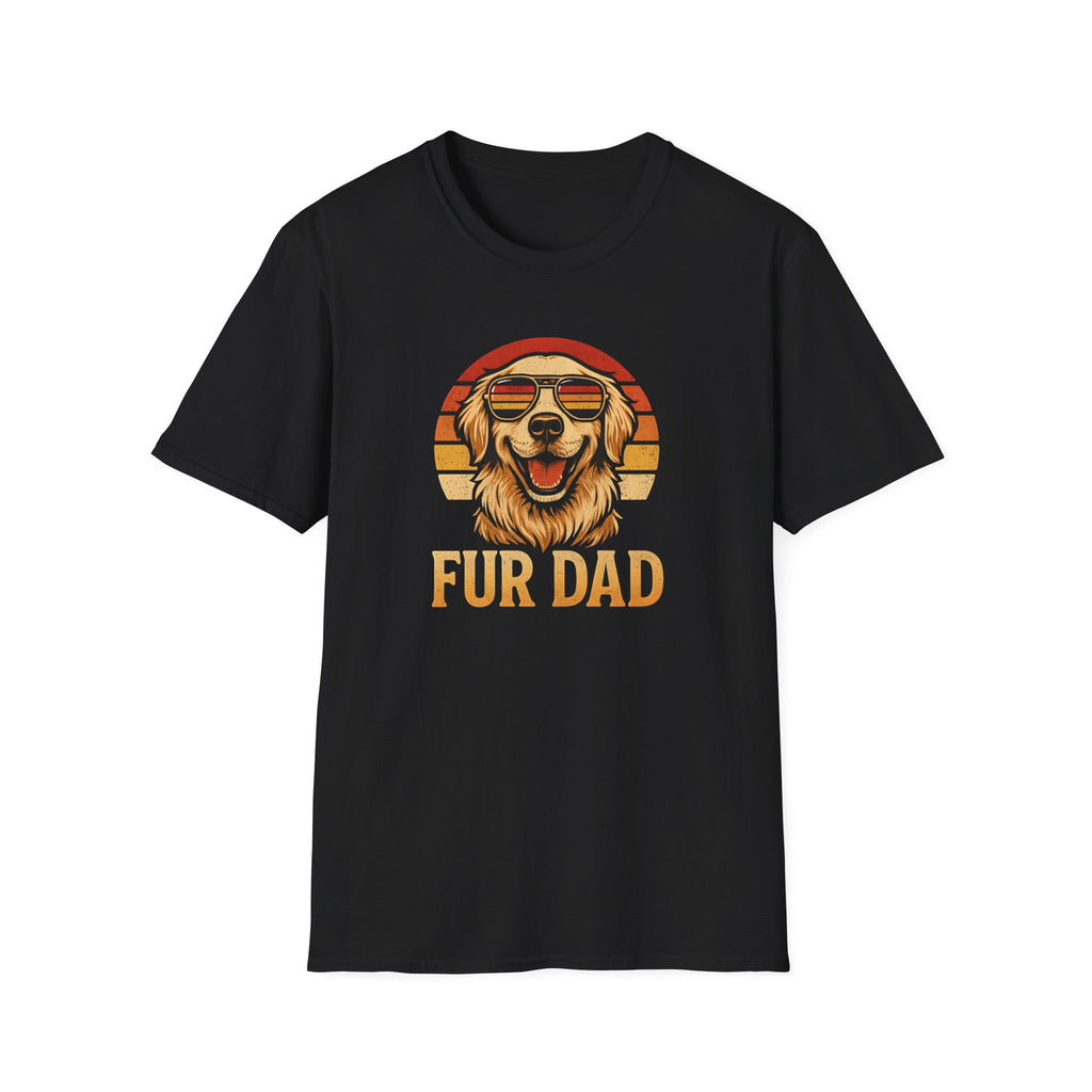 Retro Sunset Golden Retriever - Fur Dad –  Supersoft Unisex T-Shirt