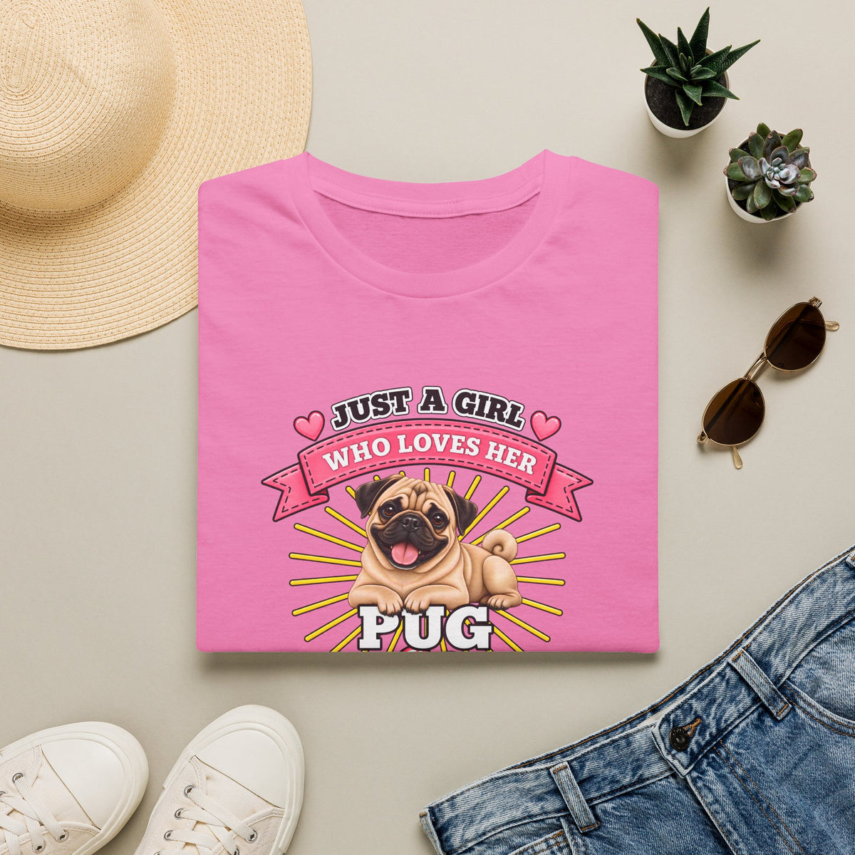 Just a Girl Who Loves Her Pug –  Supersoft Unisex T-Shirt