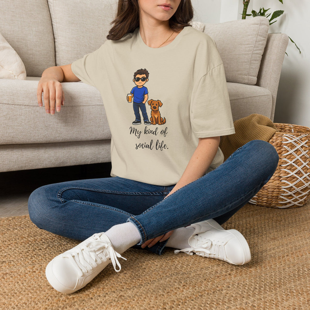Beer, Dogs and Dudes - My Kind of Social Life - Supersoft Unisex T-shirt