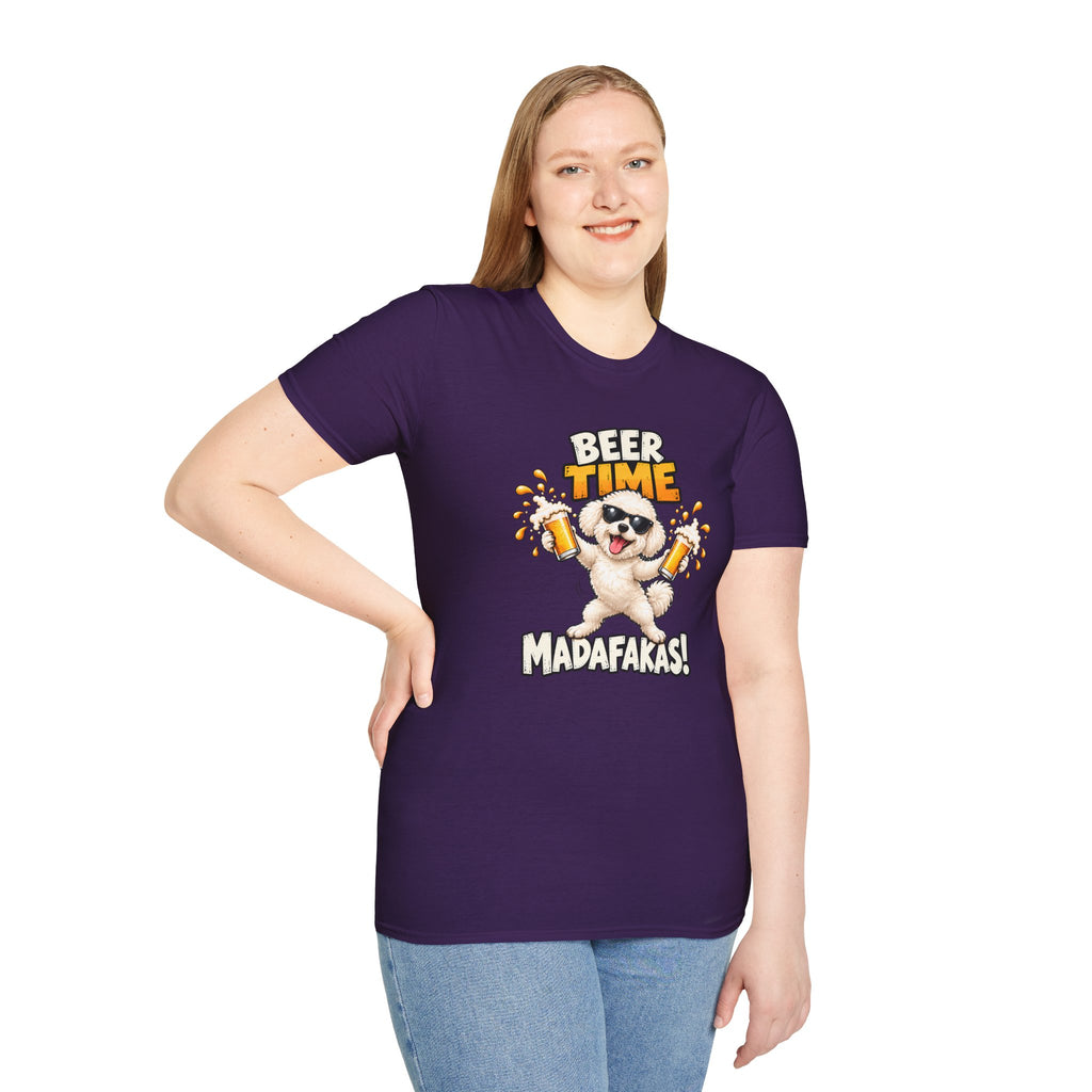 Beer Time, Madafakas! – Bichon Frise - Supersoft Unisex T-shirt