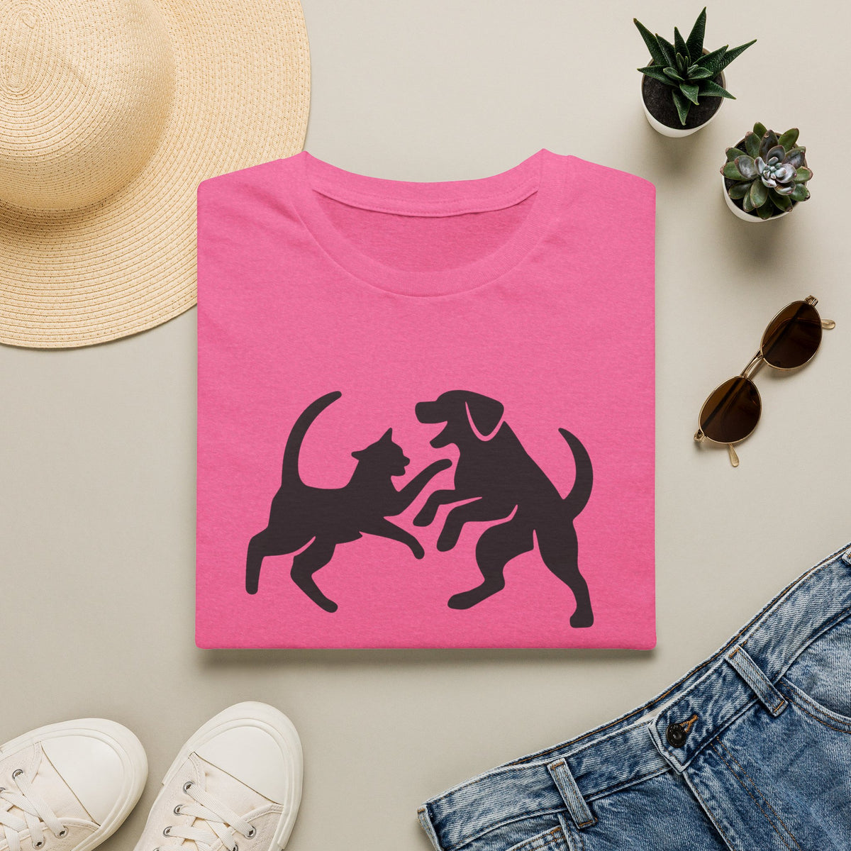 Cat and Dog  –  Supersoft Unisex T-Shirt