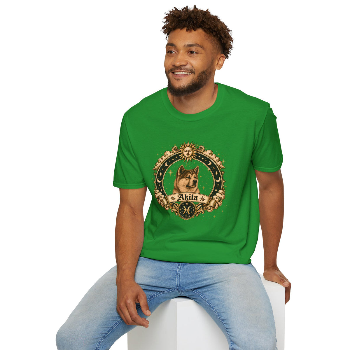Zodiac Pisces Akita - Dog Horoscope Star Sign - Supersoft Unisex T-shirt