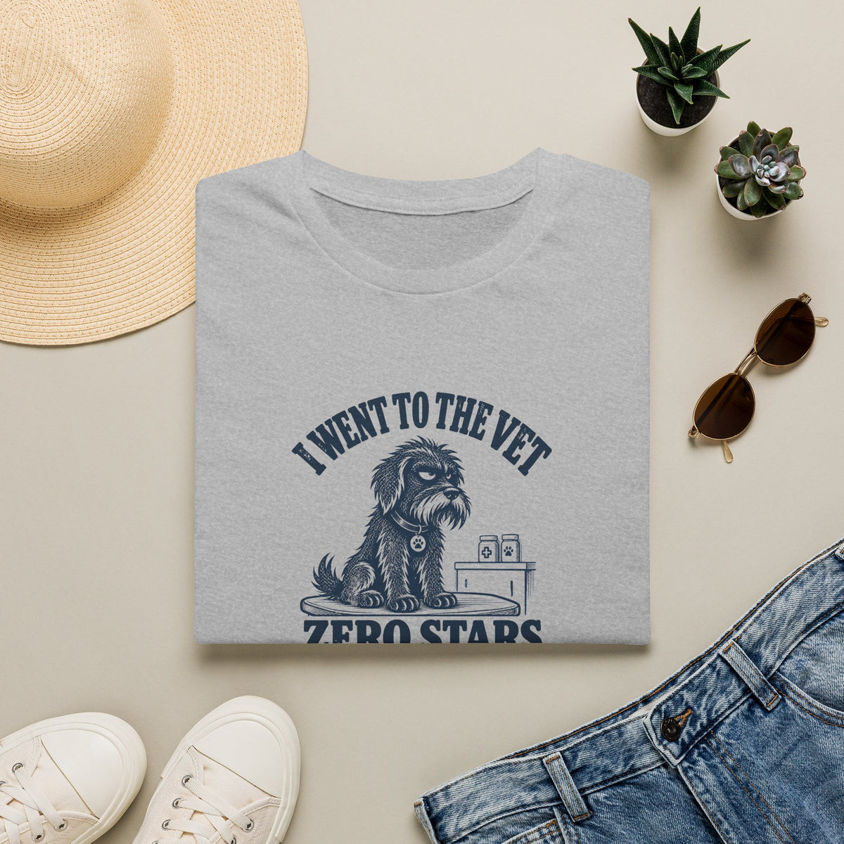 Grumpy Dog - I Went to the Vet...Zero Stars –  Supersoft Unisex T-Shirt