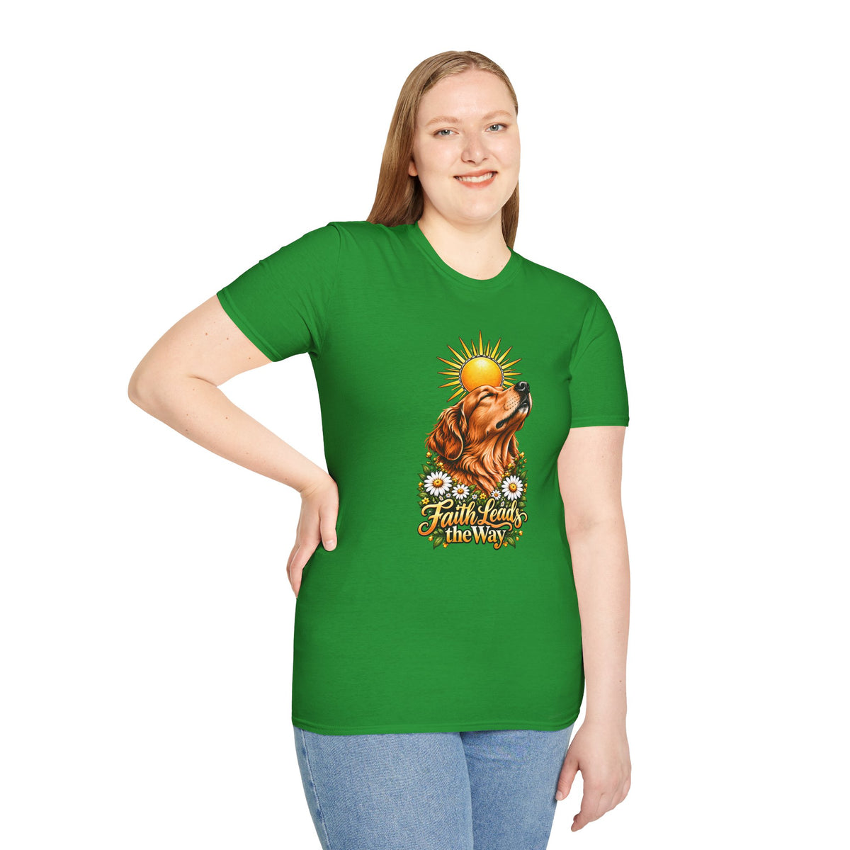 Faith Leads the Way - Golden Retriever - Supersoft Unisex T-shirt