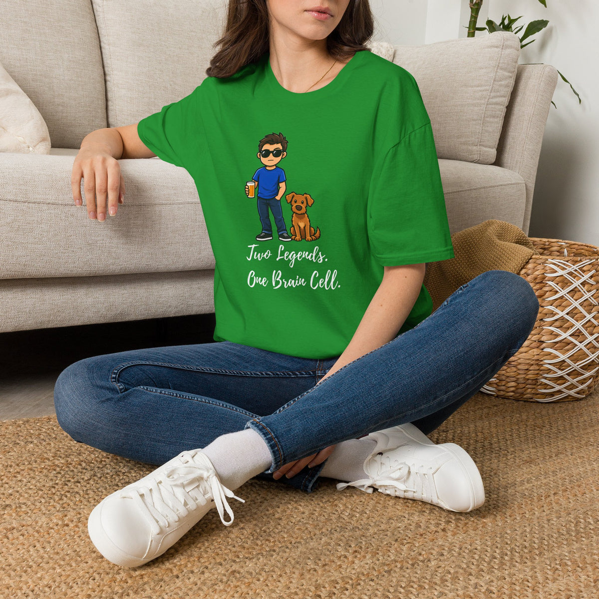 Beer, Dogs and Dudes - Two Legends, One Brain Cell - Supersoft Unisex T-shirt