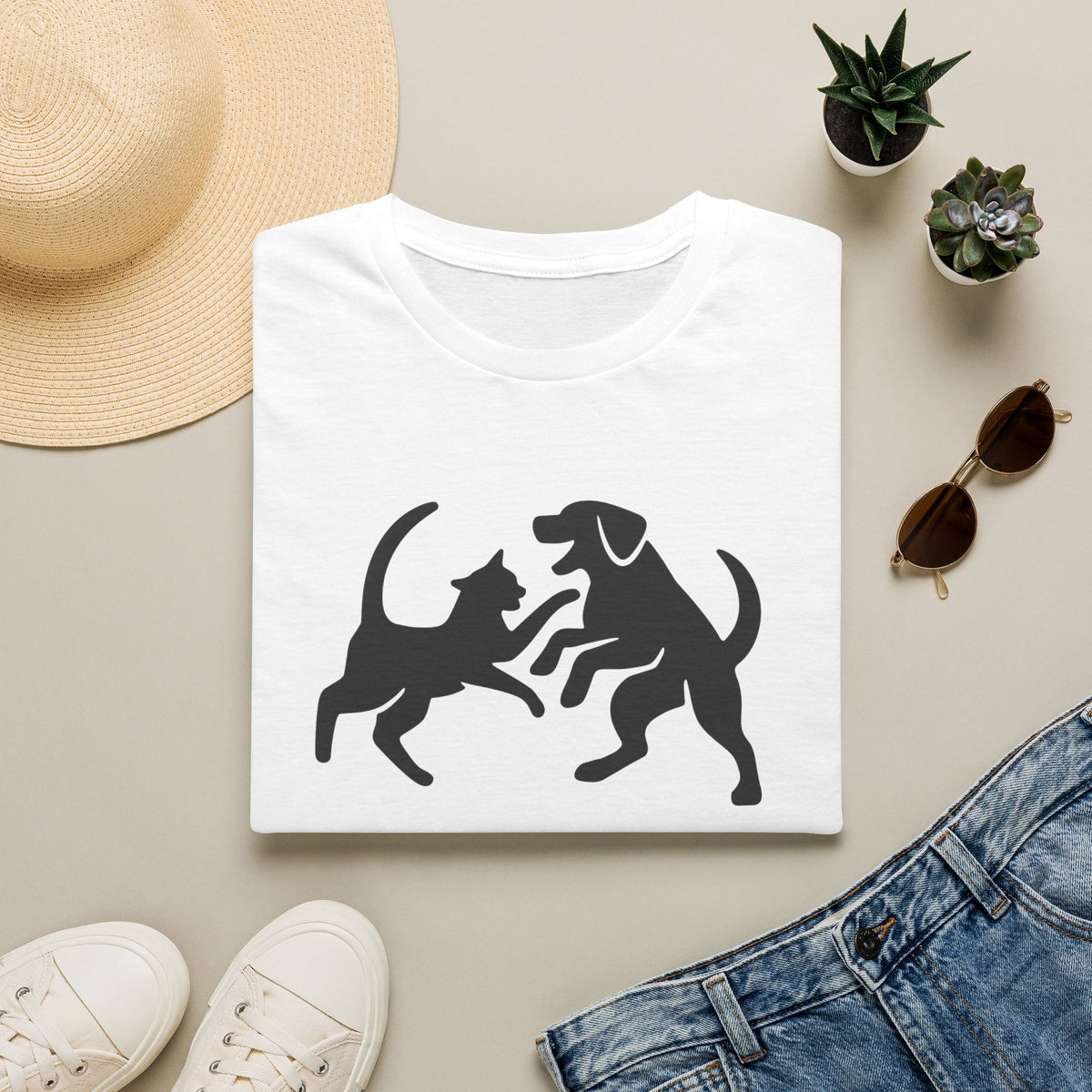 Cat and Dog  –  Supersoft Unisex T-Shirt