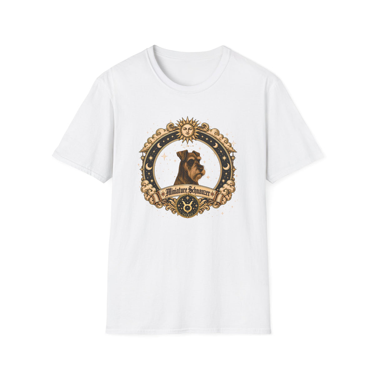 Zodiac Taurus Miniature Schnauzer - Dog Horoscope Star Sign - Supersoft Unisex Funny T-shirt