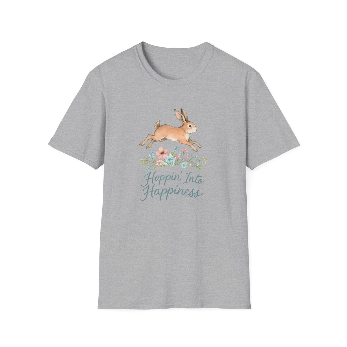 Hoppin' Into Happiness Rabbit –  Supersoft Unisex T-Shirt