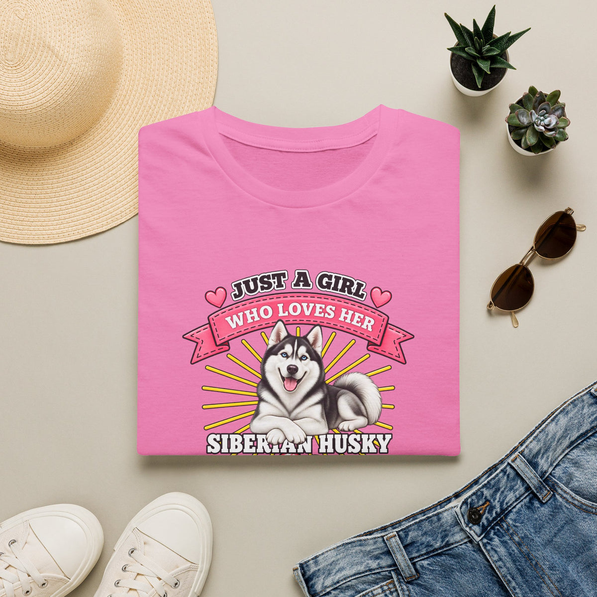 Just a Girl Who Loves Her Siberian Husky –  Supersoft Unisex T-Shirt