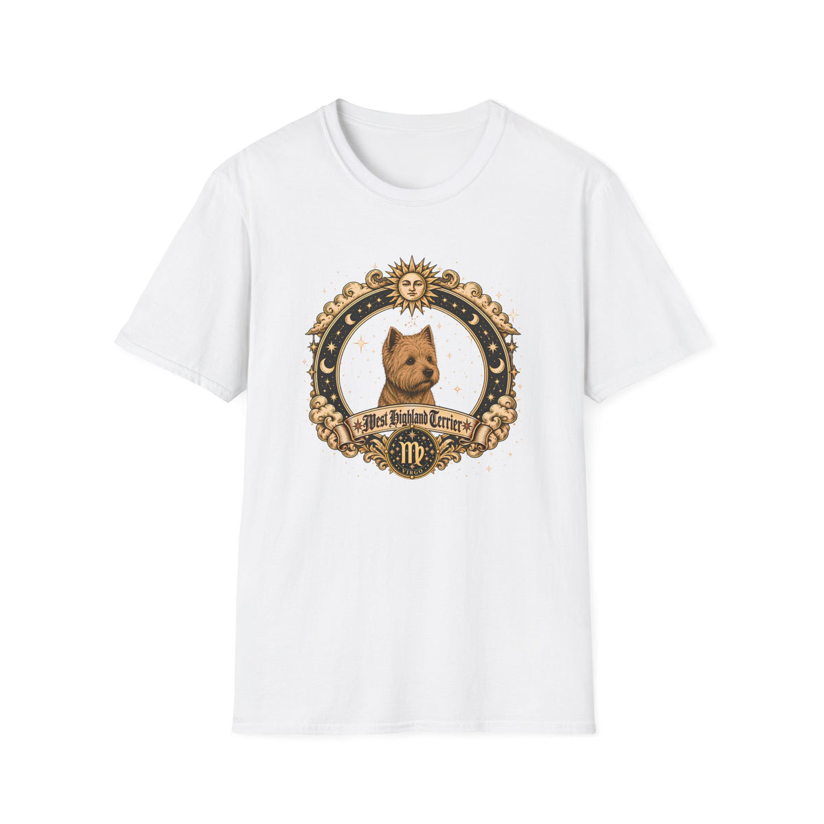 Zodiac Virgo West Highland Terrier - Dog Horoscope Star Sign - Supersoft Unisex Funny T-shirt