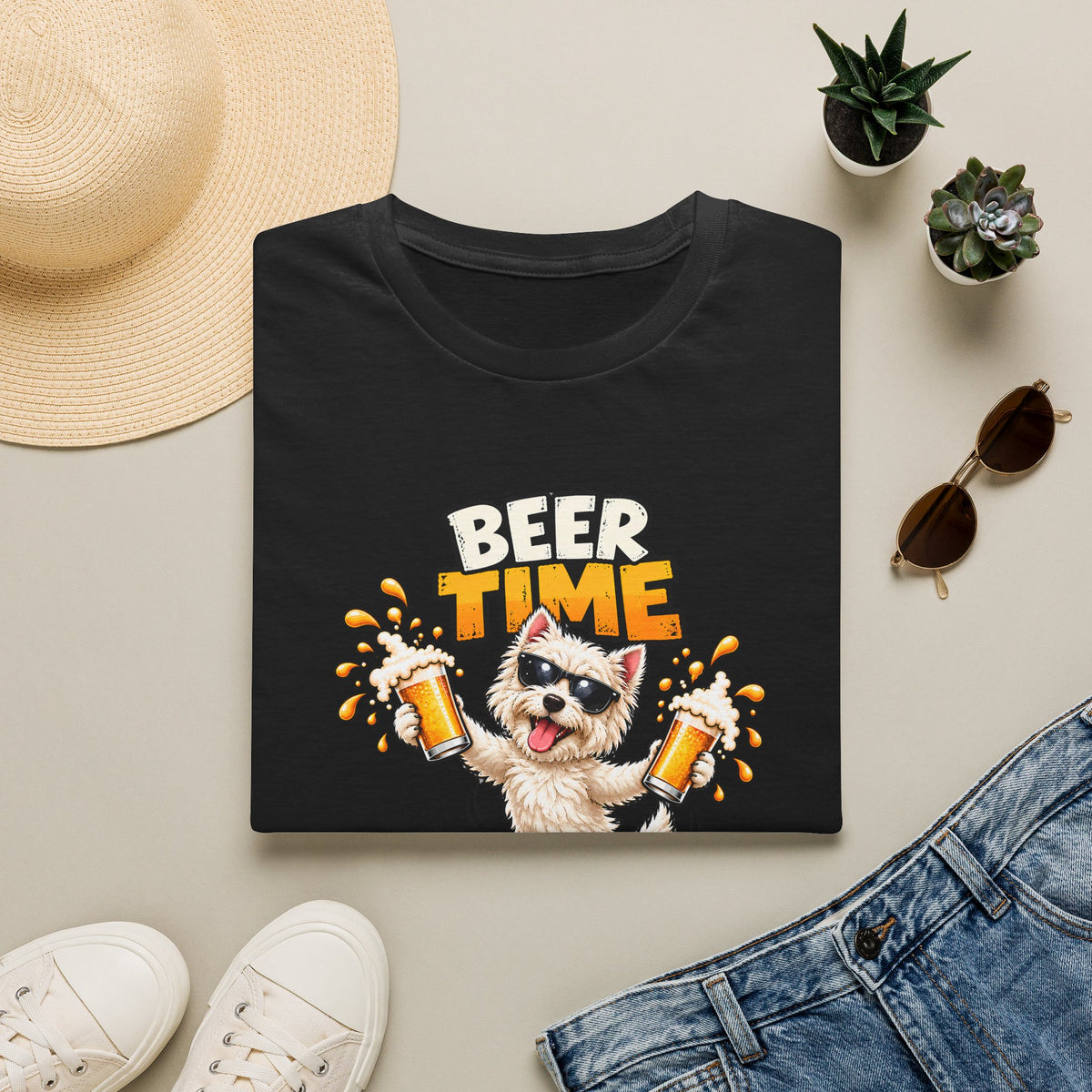 Beer Time, Madafakas! – West Highland Terrier - Supersoft Unisex T-shirt