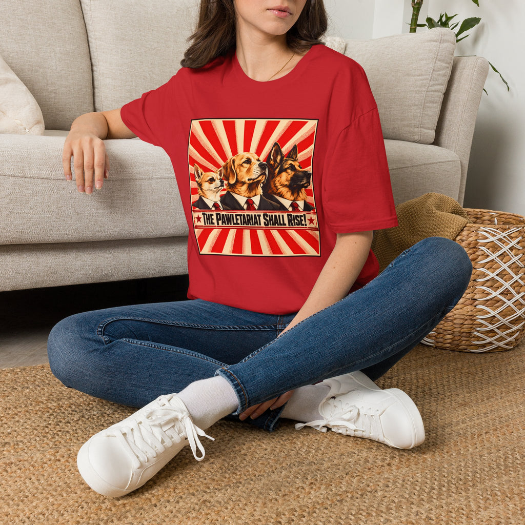 The Pawletariat Shall Rise! – United We Bark, Divided We Beg! - Supersoft Unisex T-shirt