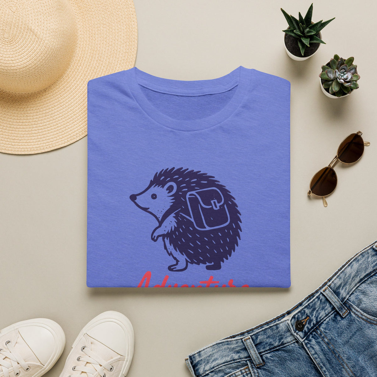 Adventure Awaits Hedgehog –  Supersoft Unisex T-Shirt