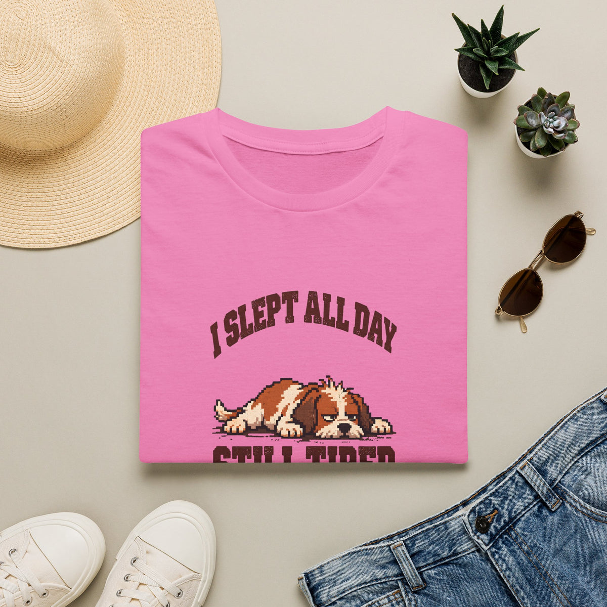 Grumpy Dog 2 - I Slept All Day –  Supersoft Unisex T-Shirt