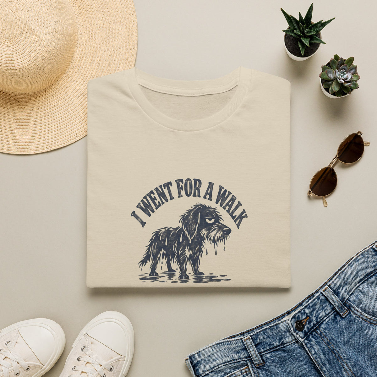 Grumpy Dog - I Went For A Walk...It Was Raining –  Supersoft Unisex T-Shirt