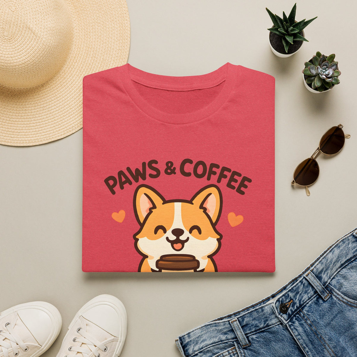 Paws and Coffee –  Supersoft Unisex T-Shirt